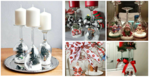 Lee más sobre el artículo Utiliza copas de vidrio para hacer bellas creaciones navideñas