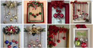 Lee más sobre el artículo Recicla un viejo marco de madera y crea un bello adorno navideño