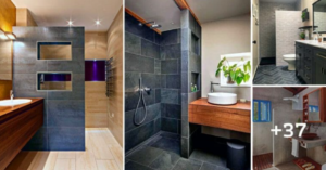 Lee más sobre el artículo 37 ideas para separar la zona de la ducha del baño con paredes de concreto